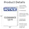 Signmission Clearance 12 Ft, 10 in W x Rectangle, Plastic OS-2PACK-NS-P-1014-V-10663 - alternate 3